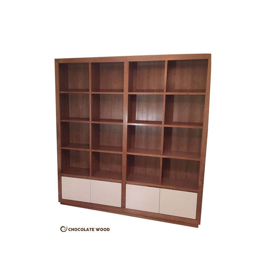 BENJAMIN AUSTRALIAN CUSTOM-MADE TASSIE OAK 2 PIECE CUBE BOOKCASE - MyChocolateWood