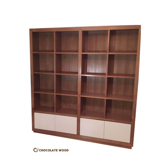 BENJAMIN AUSTRALIAN CUSTOM-MADE TASSIE OAK 2 PIECE CUBE BOOKCASE - MyChocolateWood