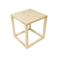BENJI WHITE WASH SQAURE LAMP/SIDE TABLE IN MINDI WOOD - MyChocolateWood