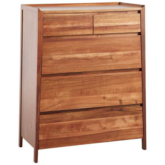 BENTLEIGH 5 DRAWER TALLBOY/5-DRAWER CHEST OF DRAWERS IN BLACKWOOD TIMBER - MyChocolateWood