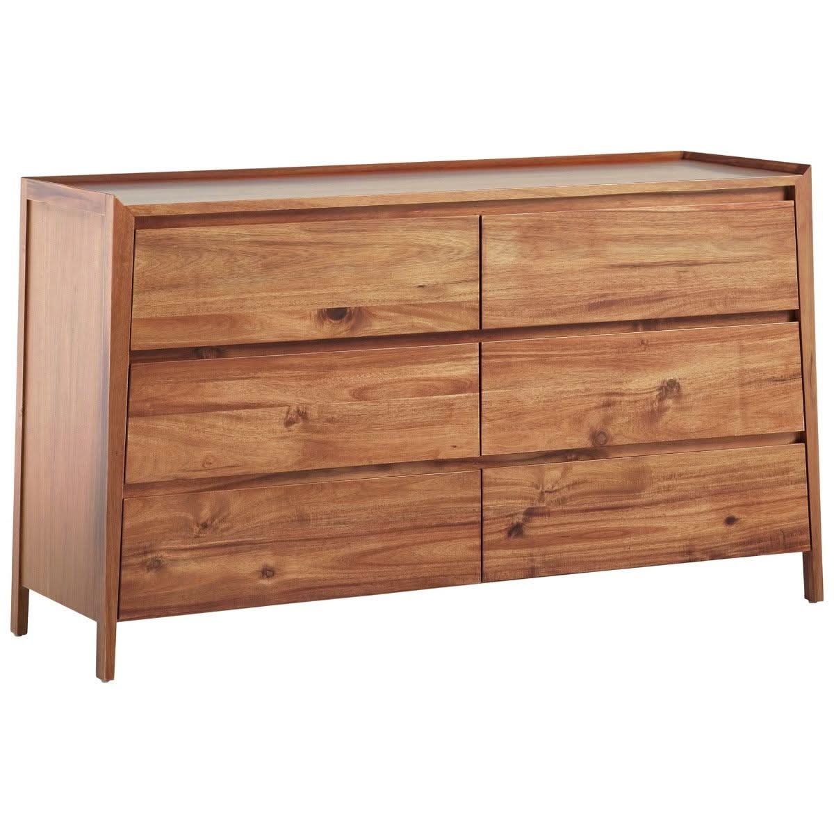 BENTLEIGH 6 DRAWER DRESSER IN BLACKWOOD TIMBER - MyChocolateWood