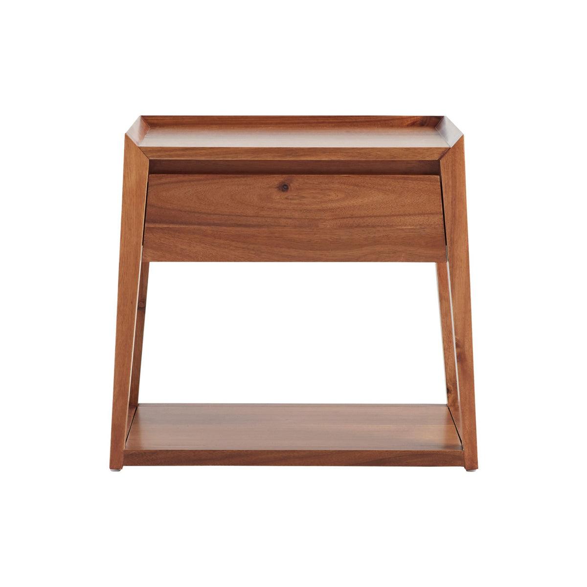 BENTLEIGH CONTEMPORARY BEDSIDE TABLE IN BLACKWOOD TIMBER - MyChocolateWood