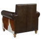 BENZI HANDMADE COW HIDE & GENUINE LEATHER ARMCHAIR EASY CHAIR LOUNGE CHAIR - MyChocolateWood