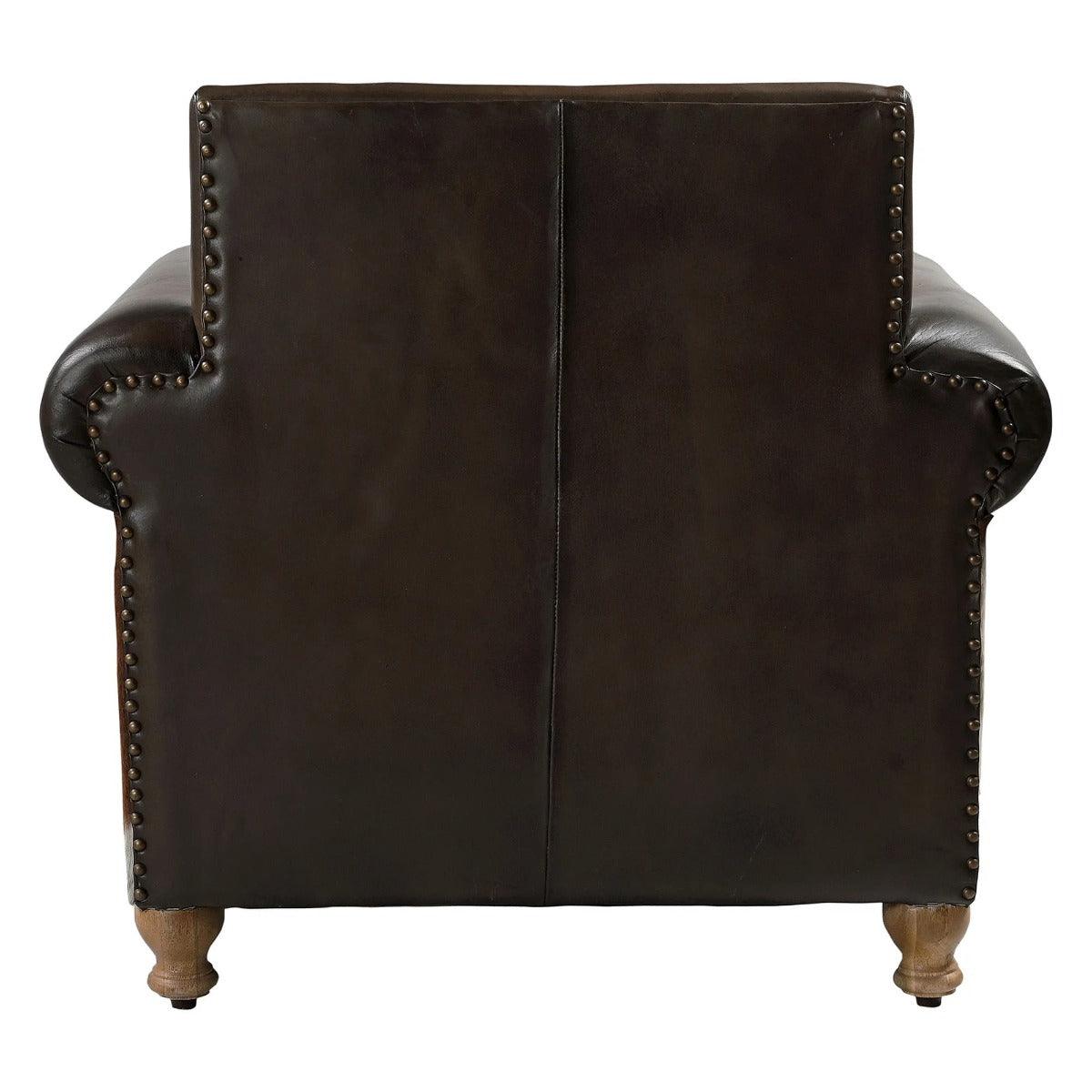 BENZI HANDMADE COW HIDE & GENUINE LEATHER ARMCHAIR EASY CHAIR LOUNGE CHAIR - MyChocolateWood