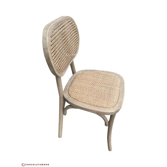 BERMUDA GREY HAMPTON STYLE RATTAN DINING CHAIR - MyChocolateWood