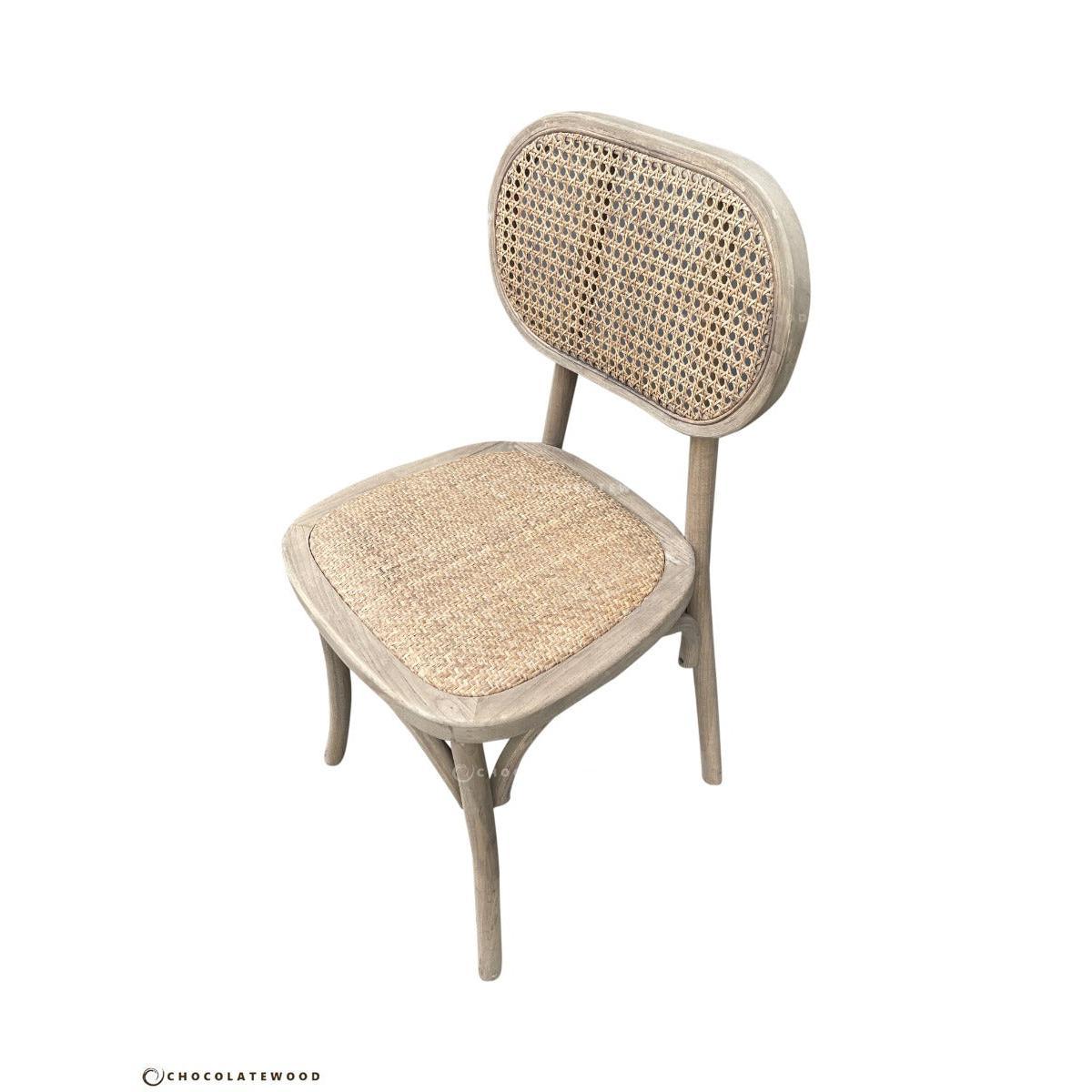 BERMUDA GREY HAMPTON STYLE RATTAN DINING CHAIR - MyChocolateWood