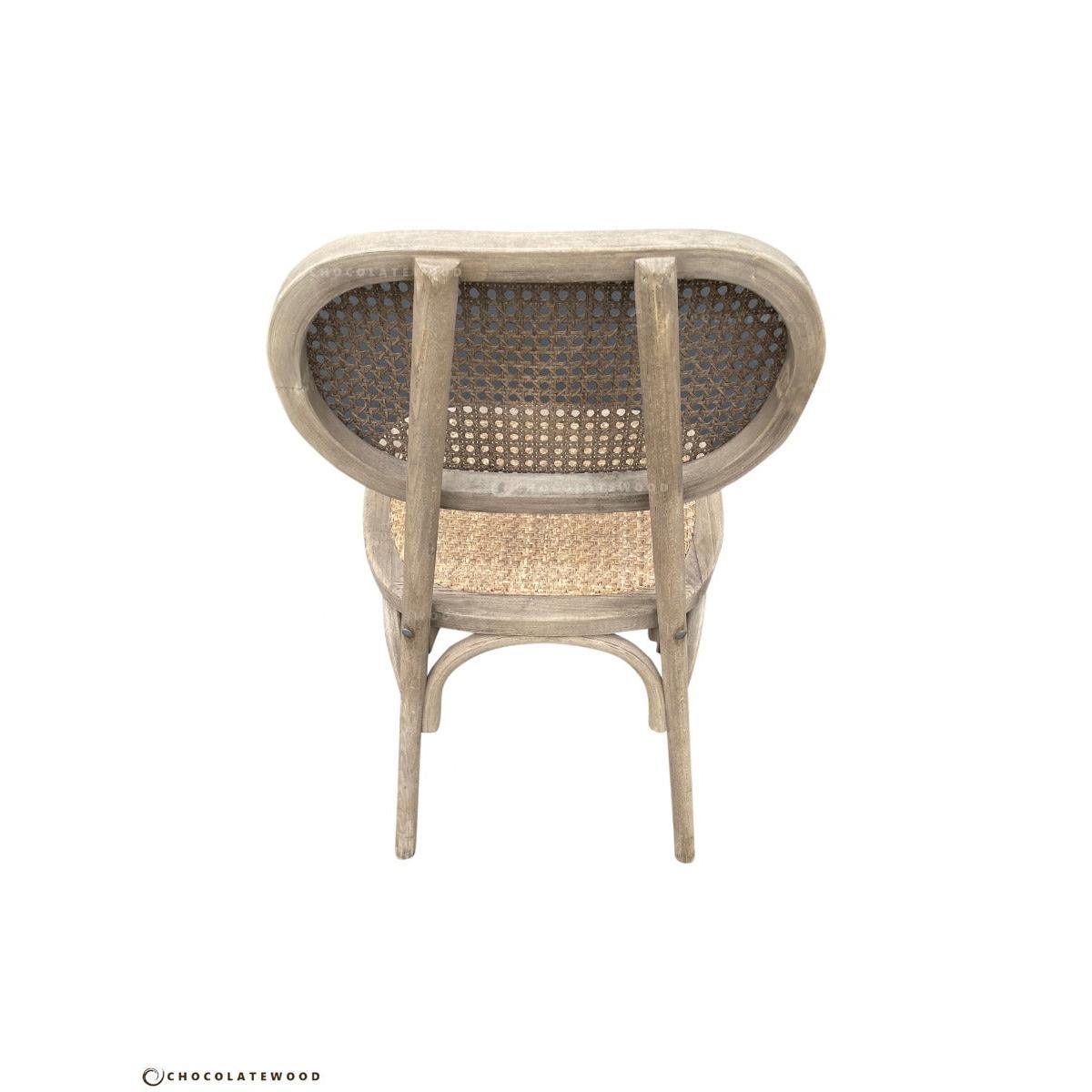 BERMUDA GREY HAMPTON STYLE RATTAN DINING CHAIR - MyChocolateWood