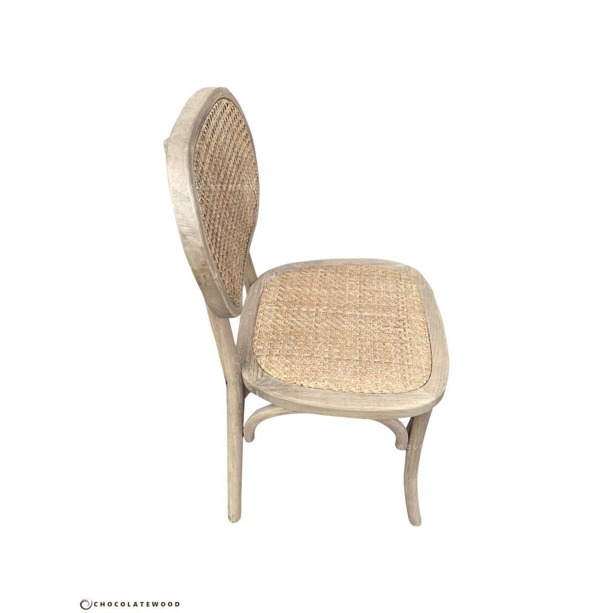 BERMUDA GREY HAMPTON STYLE RATTAN DINING CHAIR - MyChocolateWood