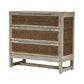 BERMUDA HAMPTONS MANGO WOOD & RATTAN TALLBOY 3-DRAWER CHEST RUSTIC GREYWASH - MyChocolateWood