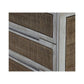 BERMUDA HAMPTONS MANGO WOOD & RATTAN TALLBOY 3-DRAWER CHEST RUSTIC GREYWASH - MyChocolateWood