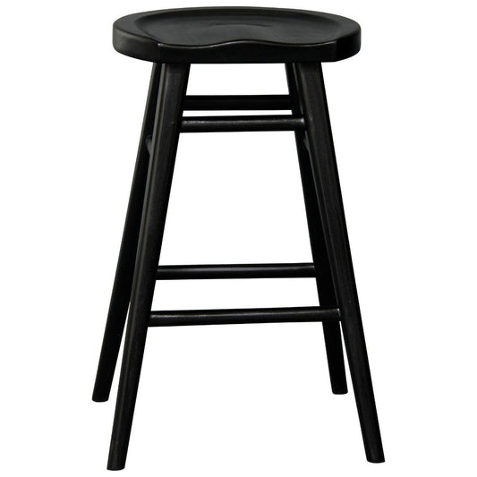 BERONA SOLID MAHOGANY COUNTER STOOL BLACK - MyChocolateWood