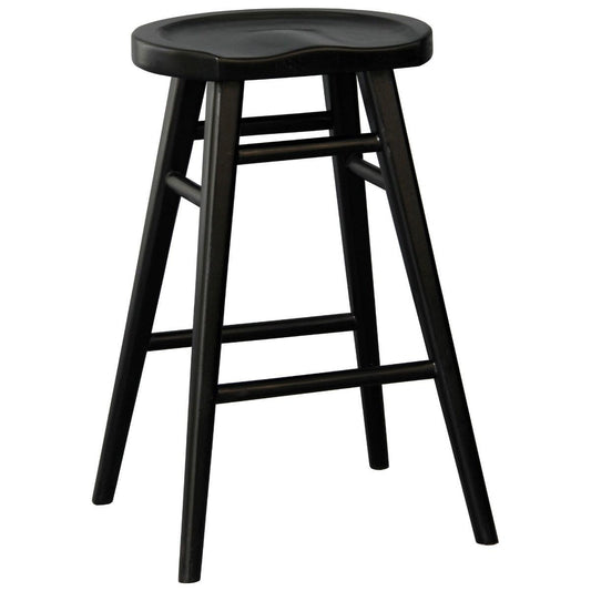 BERONA SOLID MAHOGANY COUNTER STOOL BLACK - MyChocolateWood