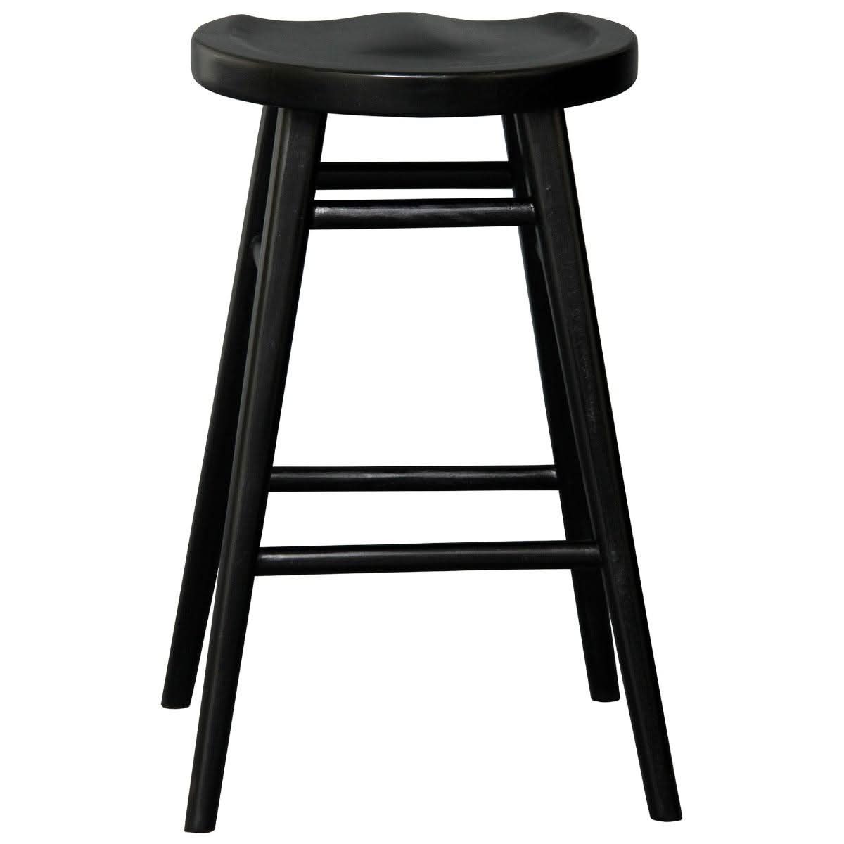 BERONA SOLID MAHOGANY COUNTER STOOL BLACK - MyChocolateWood