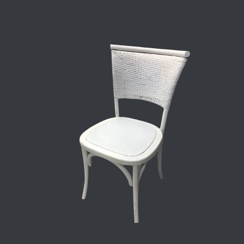BERRY PROVINCIAL RUSTIC DINING CHAIR IN WHITE - MyChocolateWood