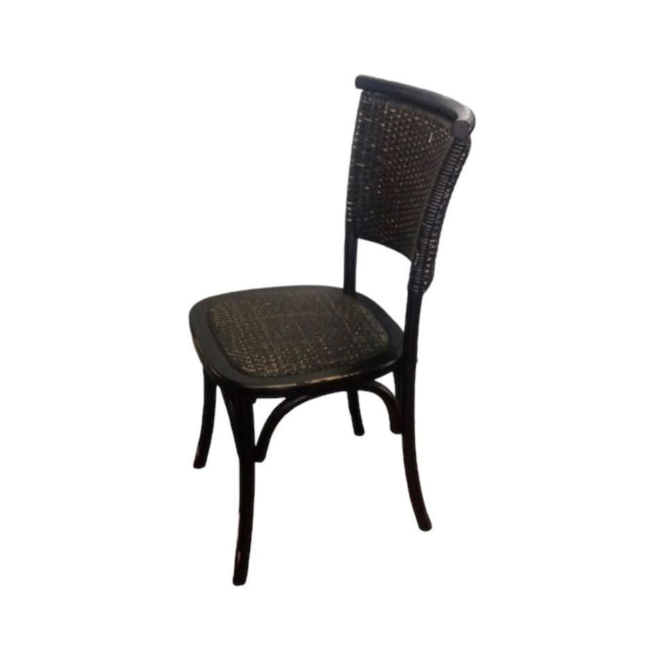 BERRY PROVINCIAL RUSTIC DINING CHAIR IN BLACK - MyChocolateWood