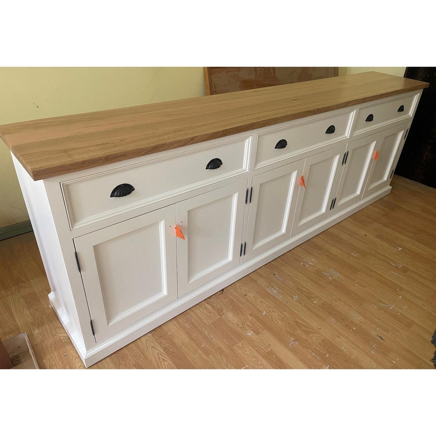 BERTRAM 5 PIECE BUFFET & HUTCH CUSTOM MADE TO ORDER WHITE PAINTED MDF & TASSIE OAK - MyChocolateWood