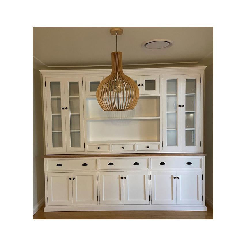 BERTRAM 5 PIECE BUFFET & HUTCH CUSTOM MADE TO ORDER WHITE PAINTED MDF & TASSIE OAK - MyChocolateWood