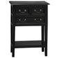 BIRKDALE 3 DRAWER SIDE TABLE/WITH SHELF IN SOLID MAHOGANY- BLACK - MyChocolateWood