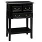 BIRKDALE 3 DRAWER SIDE TABLE/WITH SHELF IN SOLID MAHOGANY- BLACK - MyChocolateWood