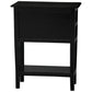 BIRKDALE 3 DRAWER SIDE TABLE/WITH SHELF IN SOLID MAHOGANY- BLACK - MyChocolateWood