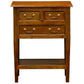 BIRKDALE 3 DRAWER SIDE TABLE/WITH SHELF IN SOLID MAHOGANY- LIGHT PECAN - MyChocolateWood