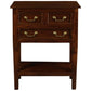 BIRKDALE 3 DRAWER SIDE TABLE/WITH SHELF IN SOLID MAHOGANY- MAHOGANY - MyChocolateWood