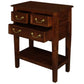 BIRKDALE 3 DRAWER SIDE TABLE/WITH SHELF IN SOLID MAHOGANY- MAHOGANY - MyChocolateWood