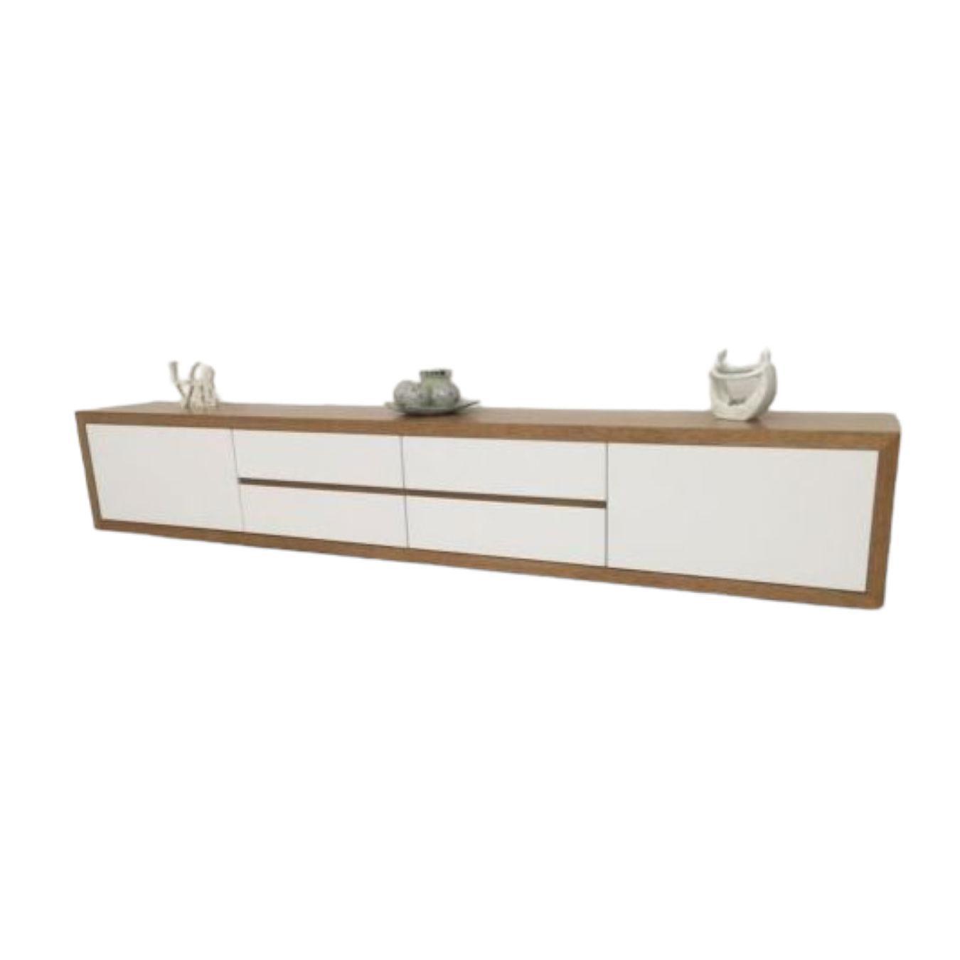 BIRMINGHAM TASSIE OAK WALL MOUNTED TV/ENTERTAINMENT UNIT - LOCALLY MADE - MyChocolateWood