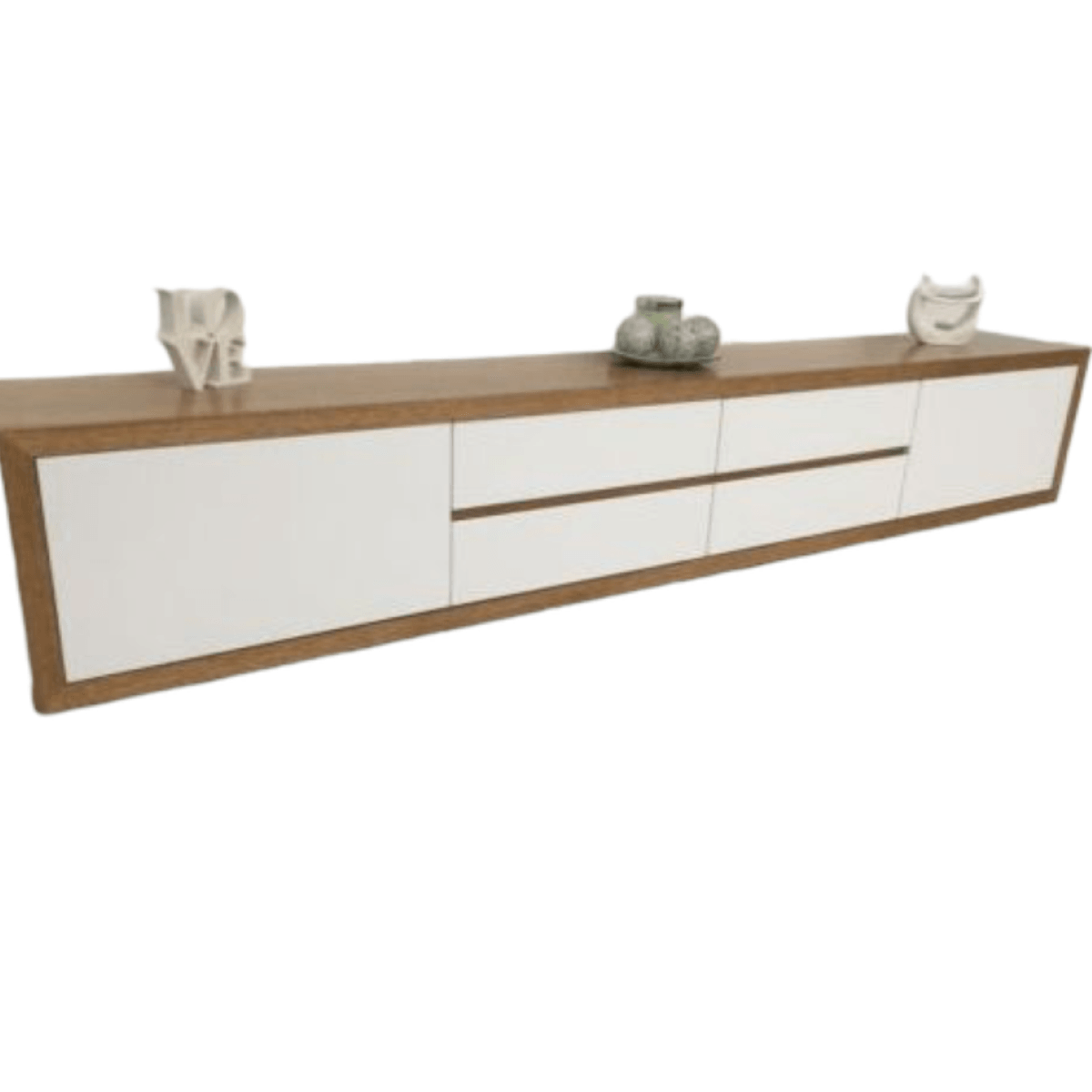 BIRMINGHAM TASSIE OAK WALL MOUNTED TV/ENTERTAINMENT UNIT - LOCALLY MADE - MyChocolateWood