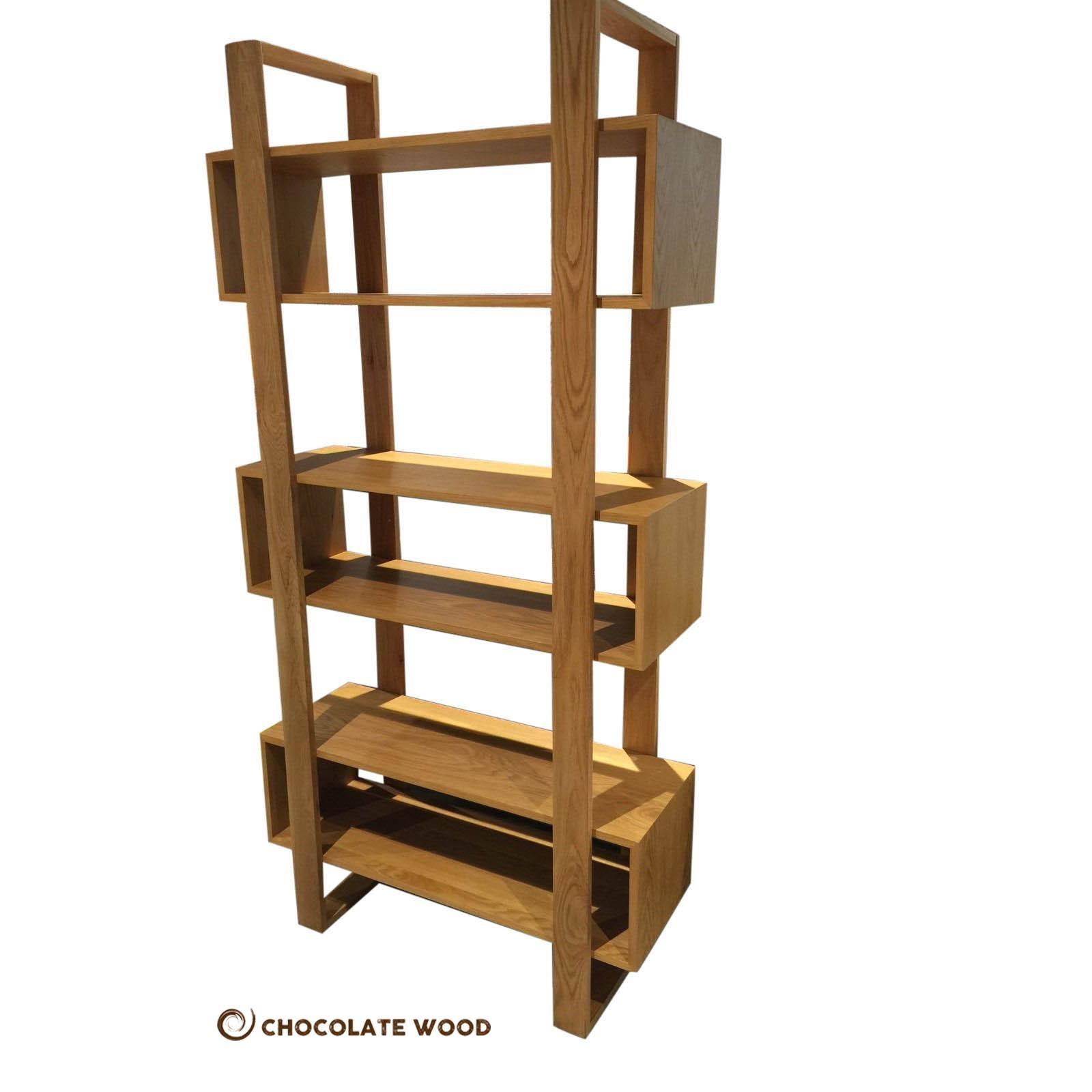BLAKESFIELD SOLID AMERICAN OAK BOOKCASE/DISPLAY UNIT - AUSTRALIAN CUSTOM MADE - MyChocolateWood