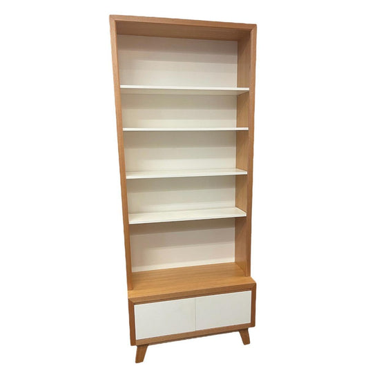 BLOOMFIELD TASSIE OAK BOOKCASE IN CLEAR LACQUER - MyChocolateWood