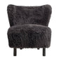 BOHEMIAN FAUX SHEEPSKIN/HARDWOOD CHAIR IN SOOT - MyChocolateWood
