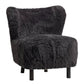 BOHEMIAN FAUX SHEEPSKIN/HARDWOOD CHAIR IN SOOT - MyChocolateWood