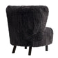 BOHEMIAN FAUX SHEEPSKIN/HARDWOOD CHAIR IN SOOT - MyChocolateWood