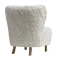 BOHEMIAN FAUX SHEEPSKIN/HARDWOOD CHAIR IN WHITE - MyChocolateWood