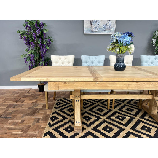BORDEAUX EXTENSION DINING TABLE IN RECLAIMED ELM - MyChocolateWood