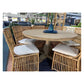 BORDEAUX ROUND DINING TABLE IN RECLAIMED ELM 140CM DIAMETER - MyChocolateWood