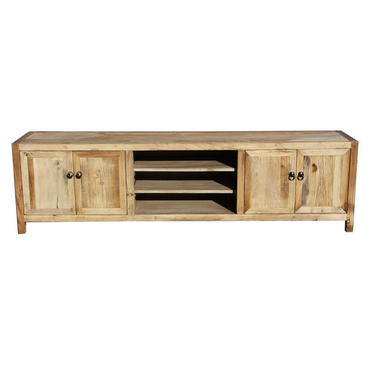 BORDEAUX RUSTIC RECLAIMED ELM TV UNIT DISTRESSED 200CM - MyChocolateWood