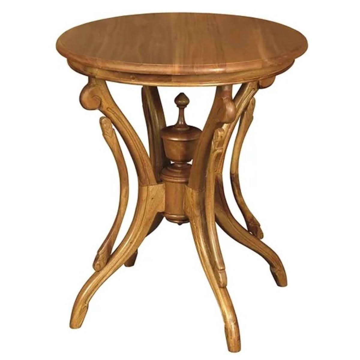 BORIS SOLID MAHOGNAY SIDE/WINE TABLE IN LIGHT PECAN - MyChocolateWood