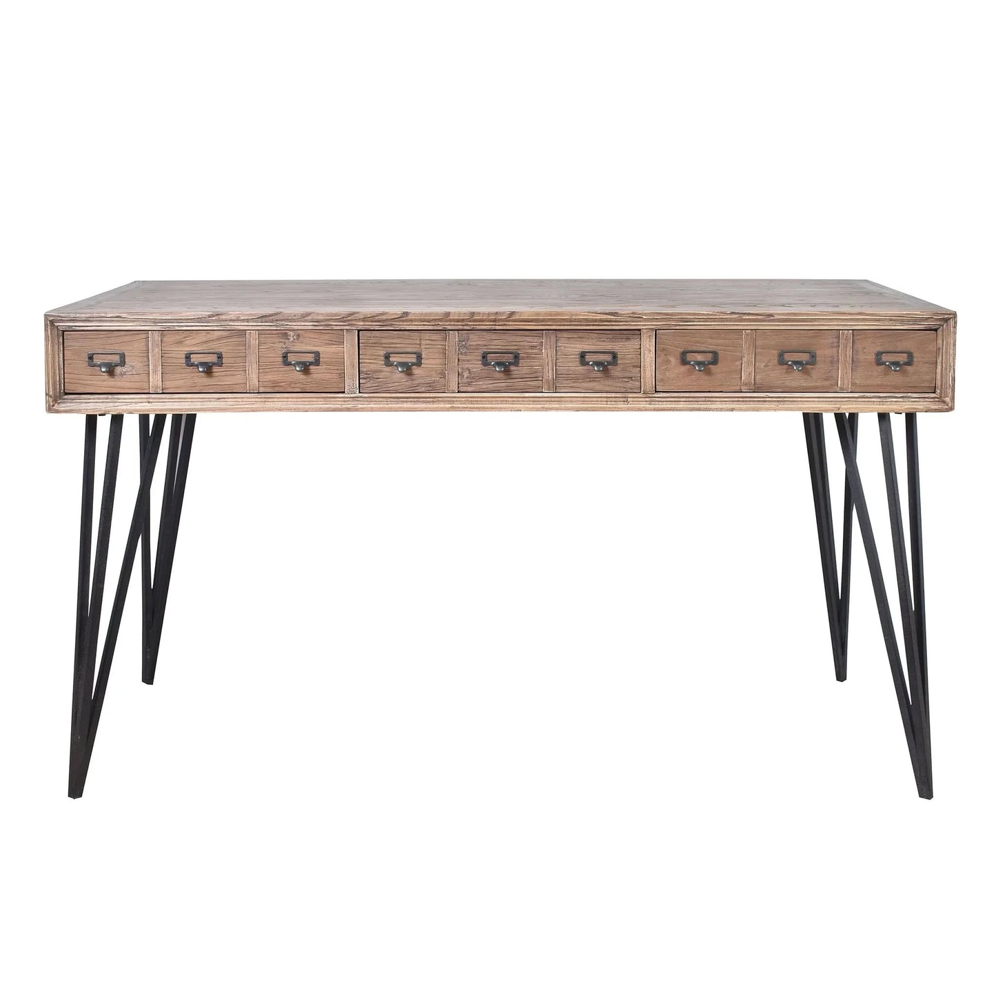 BOSWORTH OLD ELM PHARMACY  HOME OFFICE DESK BLACK & NATURAL - MyChocolateWood