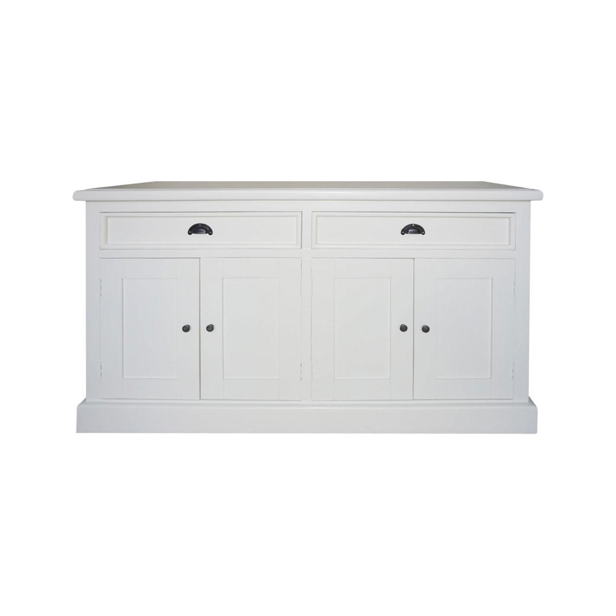 BRENDA BUFFET/SIDEDBOARD/CUPBOARD/CABINET 4 DRAWERS & 2 DOORS IN SOLID WHITE - MyChocolateWood