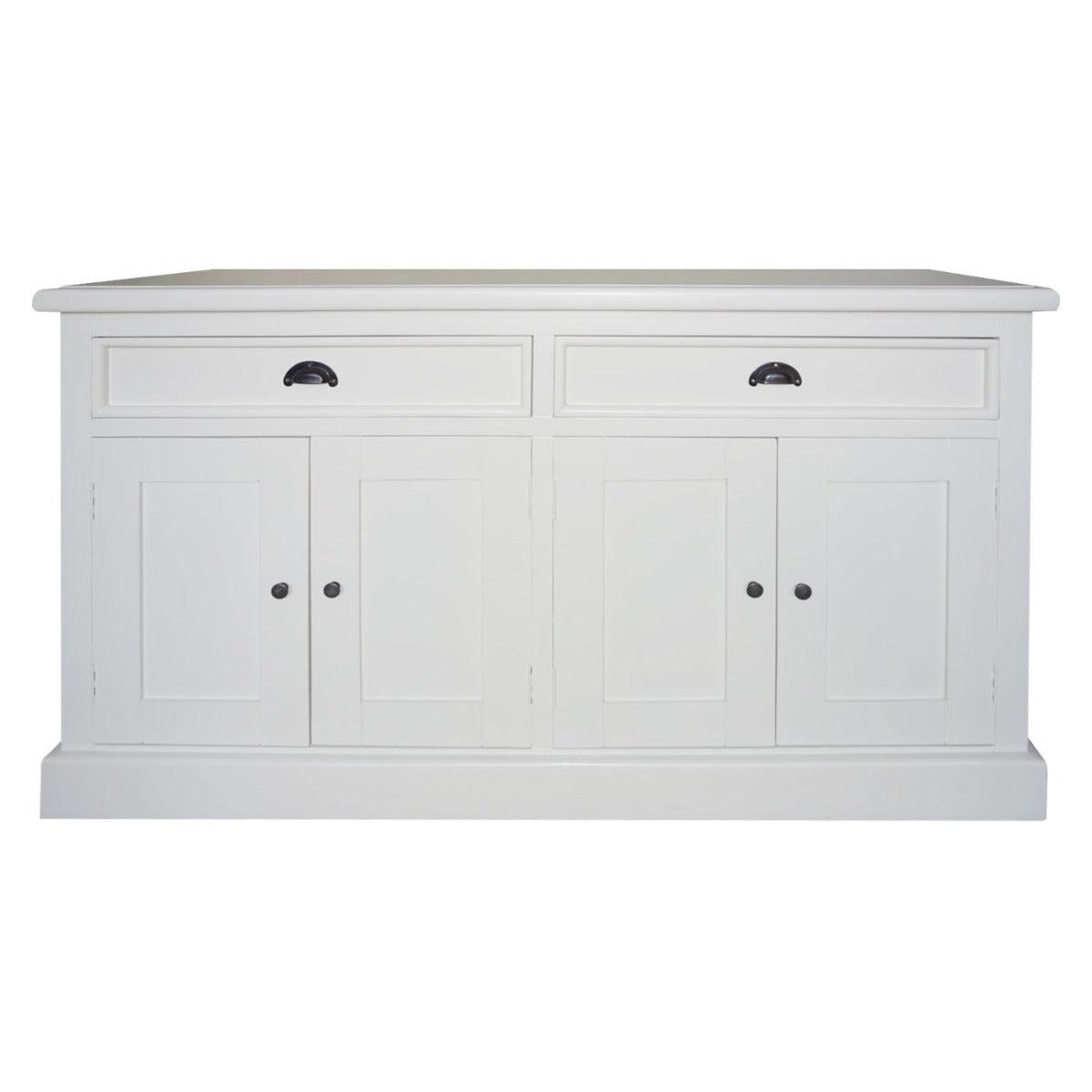 BRENDA BUFFET/SIDEDBOARD/CUPBOARD/CABINET 4 DRAWERS & 2 DOORS IN SOLID WHITE - MyChocolateWood