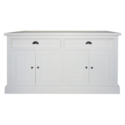 BRENDA BUFFET/SIDEDBOARD/CUPBOARD/CABINET 4 DRAWERS & 2 DOORS IN SOLID WHITE - MyChocolateWood