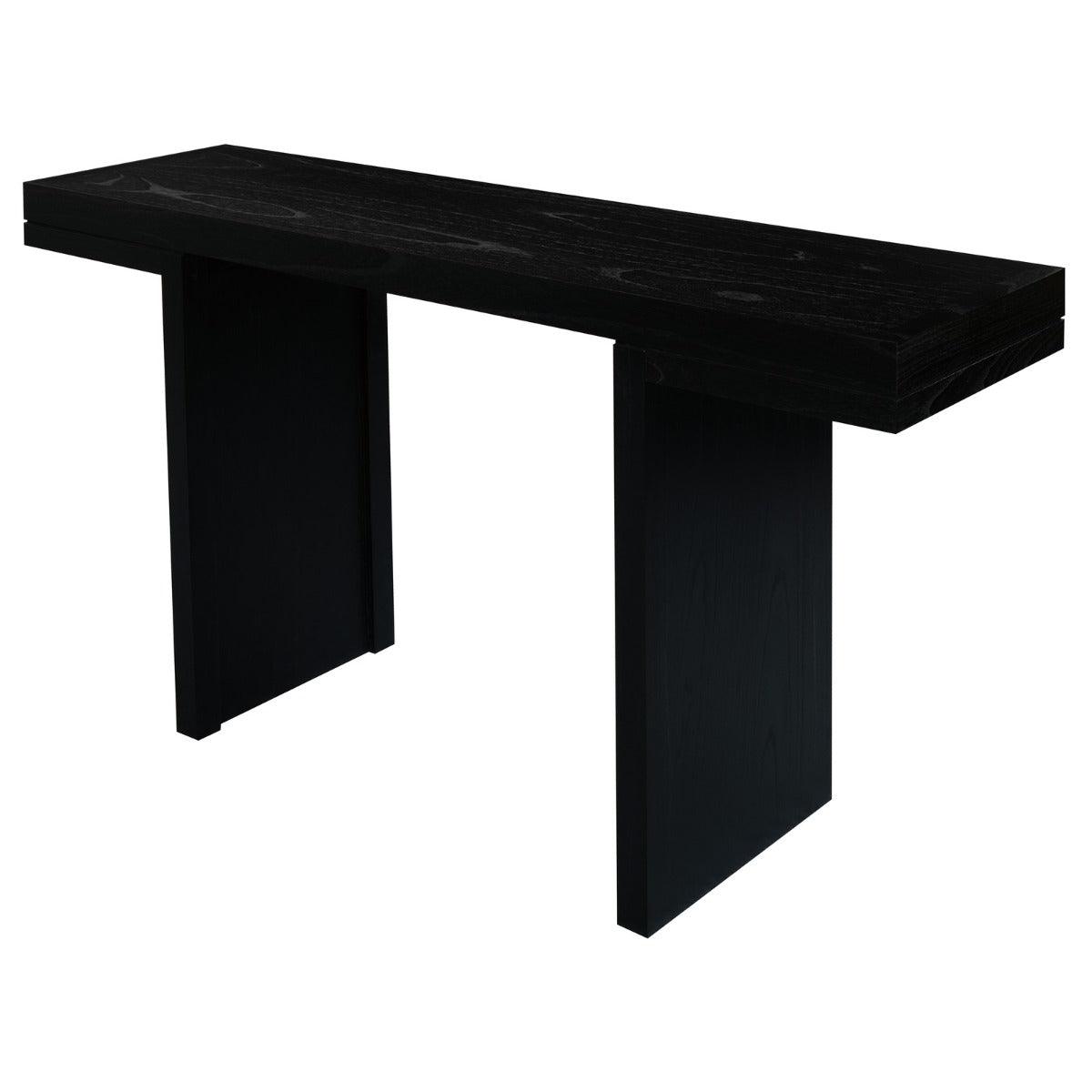BRENTWOOD SOLID WHITE CEDAR CONTEMPORARY CONSOLE TABLE/HALL TABLE - BLACK - MyChocolateWood