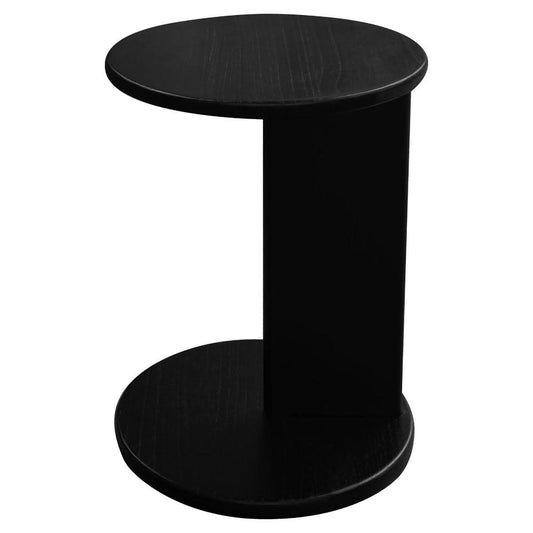 BRENTWOOD WHITE CEDAR ROUND SIDE TABLE BLACK - MyChocolateWood