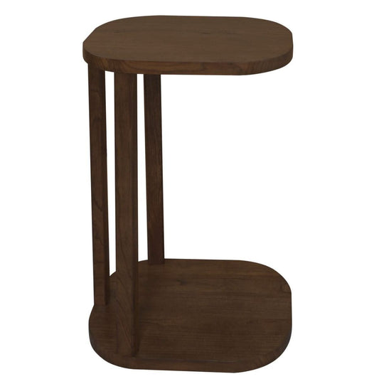 BRENTWOOD WHITE CEDAR ROUND SIDE TABLE WALNUT - MyChocolateWood