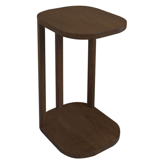 BRENTWOOD WHITE CEDAR ROUND SIDE TABLE WALNUT - MyChocolateWood