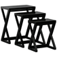 BRESCIA SOLID MAHOGANY NEST OF TABLES/SET OF 3 SMALL SOLID MAHOGANY TABLES IN BLACK - MyChocolateWood