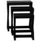 BRESCIA SOLID MAHOGANY NEST OF TABLES/SET OF 3 SMALL SOLID MAHOGANY TABLES IN BLACK - MyChocolateWood