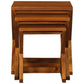 BRESCIA SOLID MAHOGANY NEST OF TABLES/SET OF 3 SMALL SOLID MAHOGANY TABLES IN LIGHT PECAN - MyChocolateWood